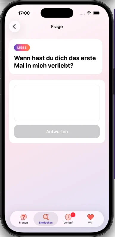 Liebesfrage in der ever2 Paar-App